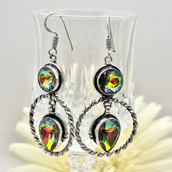 RAINBOW GLASS EARRINGS - Picture 3 of 8